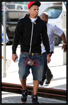 Chris Brown Wearing Louis Vuitton Belt